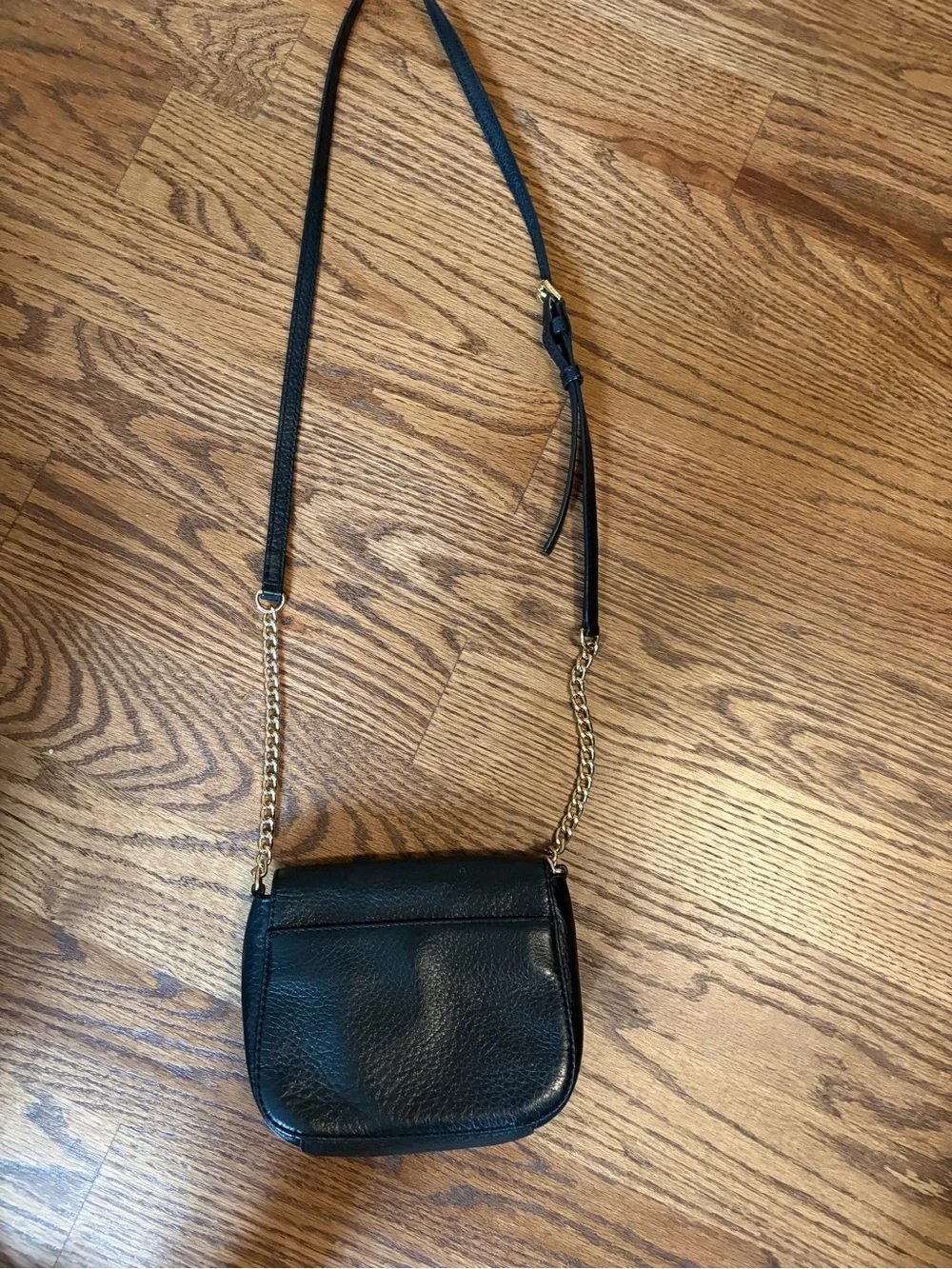 Michael Kors Black Leather Crossbody with Gold Hardware